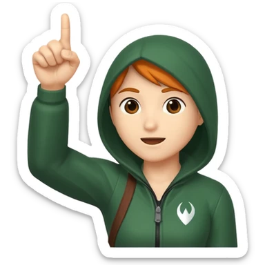 rogue character pointing up “idea” with vine spark sticker