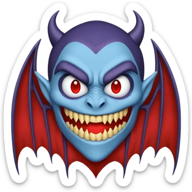 O inima mov,cu trecere spre albastru deschis si coada de drac! sticker