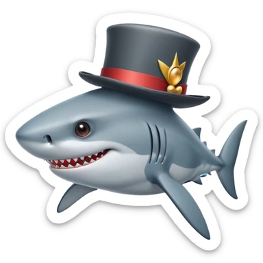 shark with tophat sticker