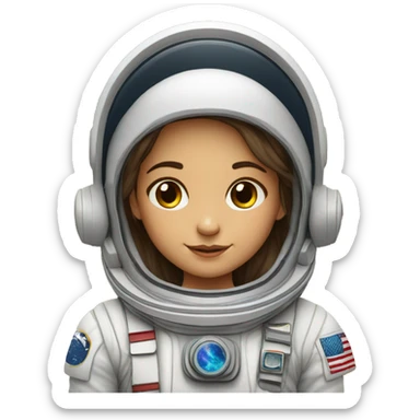 Niña con demasiado pelo astronauta sticker