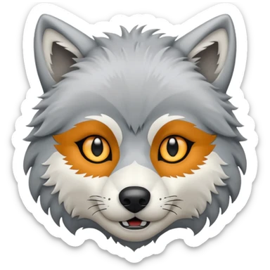 Create a wolf face icon sticker