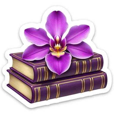 Dark academia 3 books with orchid sticker