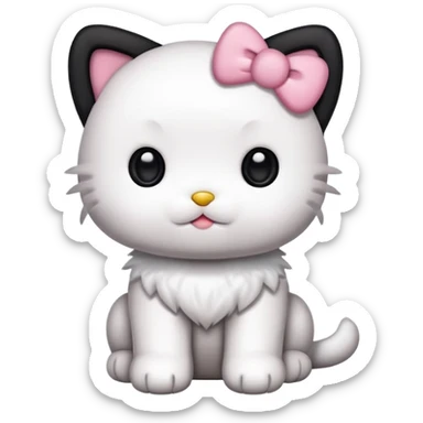 hello kitty as a puppy with black floppy ears sticker