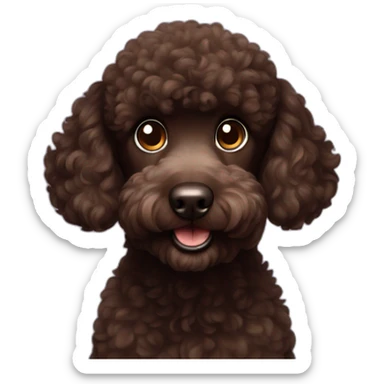 Mischievous Dark brown poodle sticker
