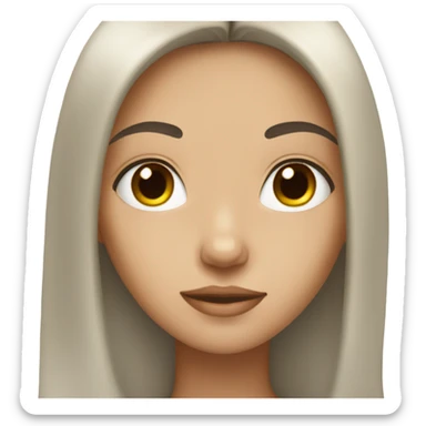 A girl with brown eyes and long black hair sticker