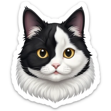Black and white tuxedo cat with Down syndrome  sticker