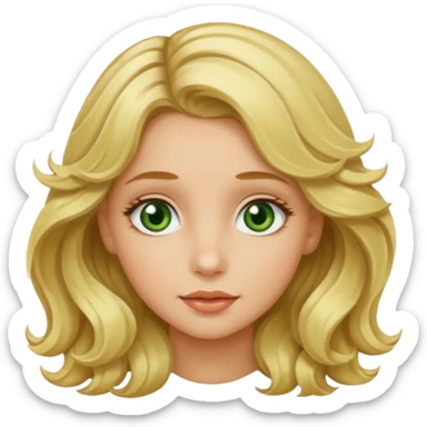 blonde girl eith eyes hazel green and corona olateada sticker