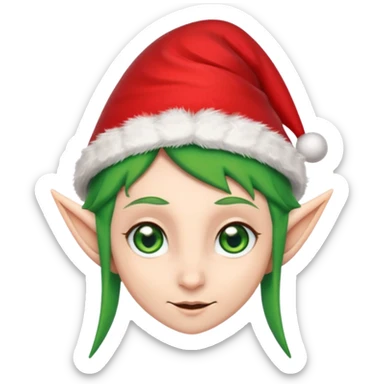 christmas elf head sticker