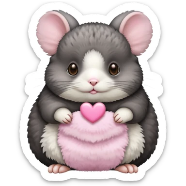 angora black chinchilla, white and pink chinchilla, and brown velvet sticker