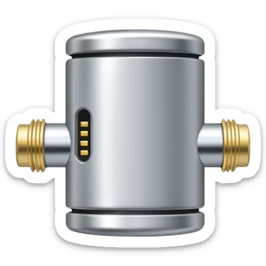 small metallic connector pin front view. sticker