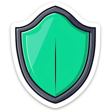 safety shield, cartoon style, friendly, bright colors sticker