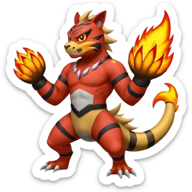Electabuzz-Incineroar-Blaziken-fusion, full body sticker