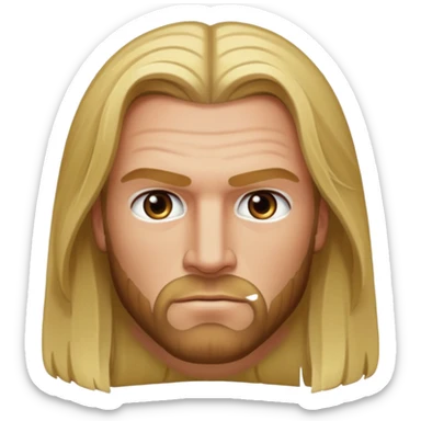 Triple H with hazel eyes, long blonde hair sticker