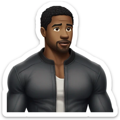 Super gorgeous black man with black hair and a little bit muscular that looks a bit like Micheal b Jordan  sticker