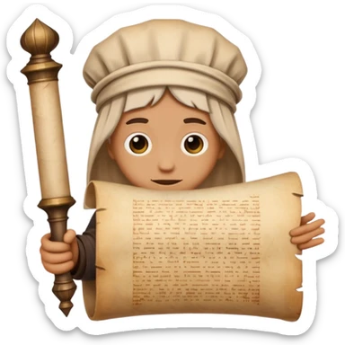 person with old scroll judgment emoji style sticker