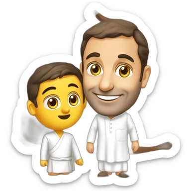Rahul gandhi with Gandhi ji sticker