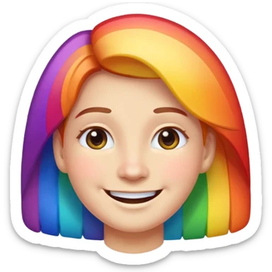 pride character, smiling, rainbow colors, inclusive and joyful vibe, modern Apple emoji style, clean vector look, soft gradients, simple background sticker