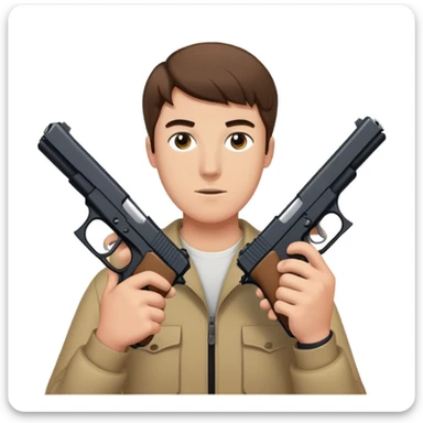 Mr beast holding 2 glocks sticker