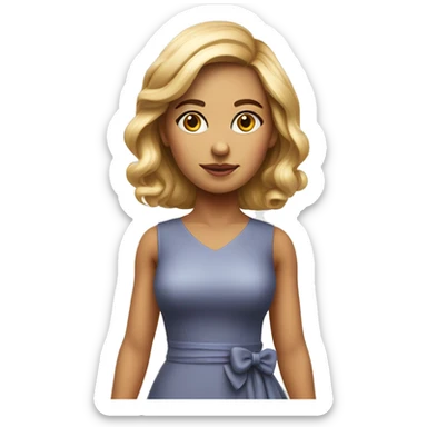 woman years old full length in dress photorealistic serious sticker