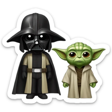yoda et dark vador sticker