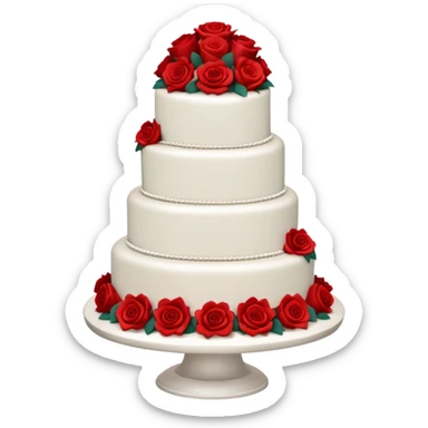 Wedding cake with red roses sticker