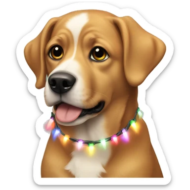 Dog with christmas lights  sticker