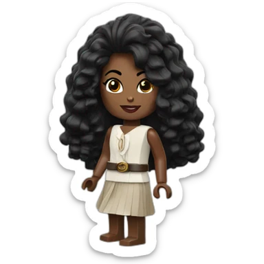 Lego black woman fro sticker