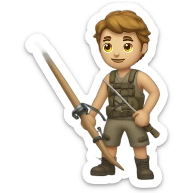 man with harpoon sticker