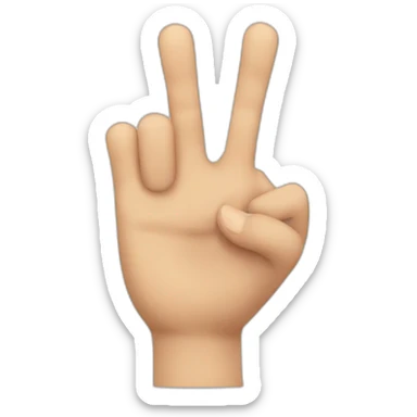 A hand with two closing finger one is thumb finger and second is middle finger sticker