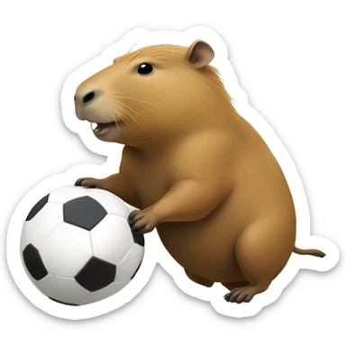 Capybara playing soccer sticker