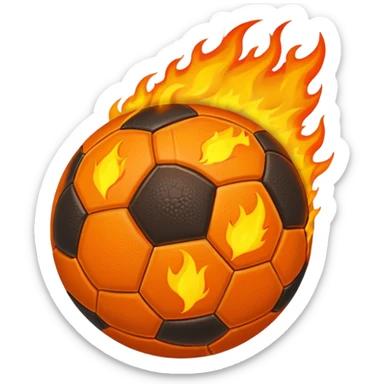 Football on fire sticker
