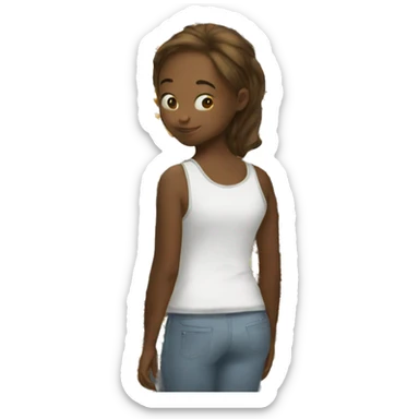 Girl flip her her back  sticker