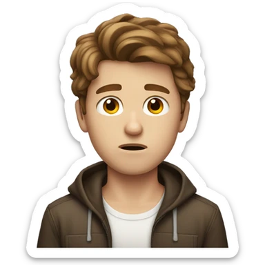 Brown haired white Boy annoyed sticker