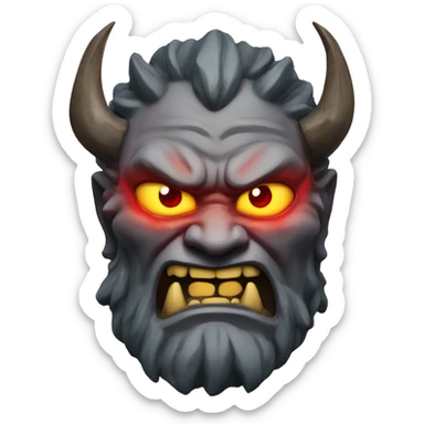 Oni with a lustrous power red eyes strong overlay stone sticker