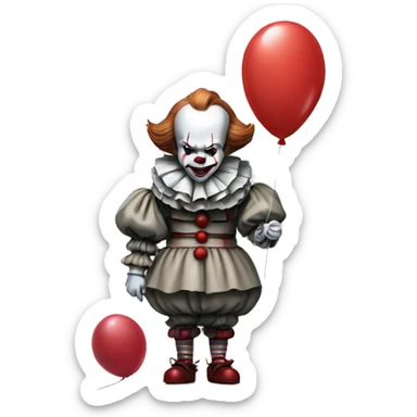 pennywise with balloon sticker
