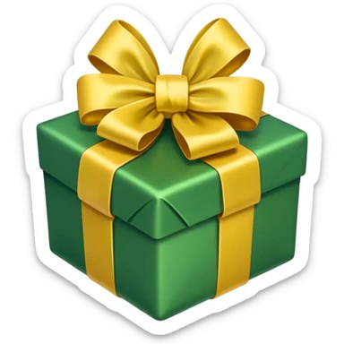 GREEN PRESENT WITH YELLOW BOW sticker