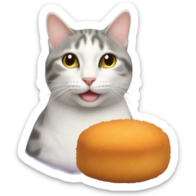 Cat with croquette  sticker