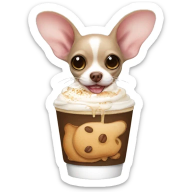 a capuccino color rat dog with eats of chihuahua  sticker