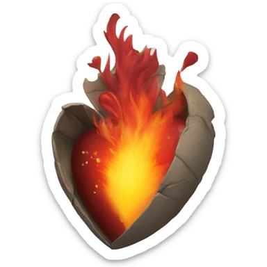 corazon con alas y fuego sticker