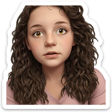 brown haired girl portrait sticker