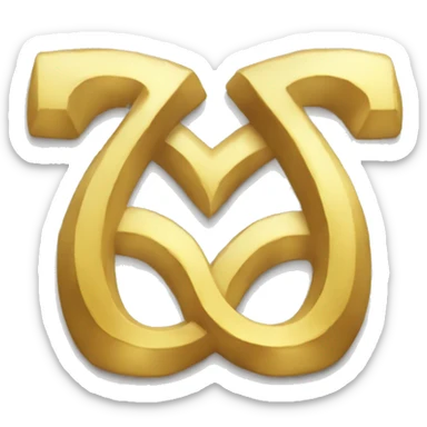 three golden Omega symbol sticker