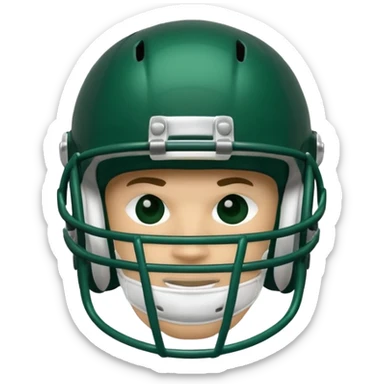 College football player helmet in dark green color  sticker