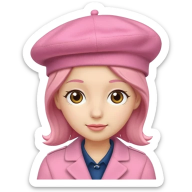 only a pink beret hat sticker