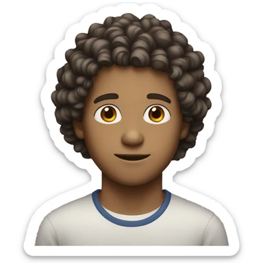 It produces a curly white man with brown eyes and who is a teenager sticker