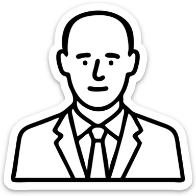 Friedrich Merz, German politician, in a suit, minimalist icon style sticker