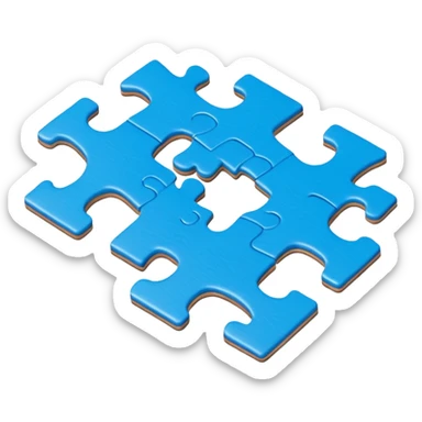 two puzzle pieces slightly separated sticker