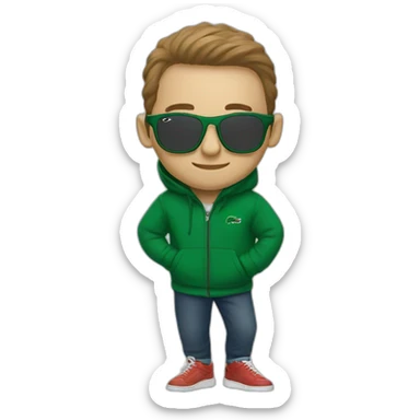 Guy using lacoste hoodie and oakley eyeglass sticker