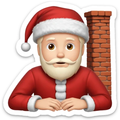 Cristmas male lie down on a chimney sticker