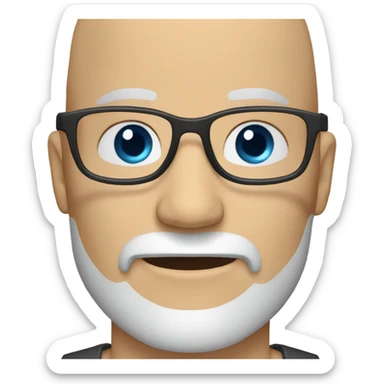  bald guy with a greying beard, blue eyes and glasses sticker