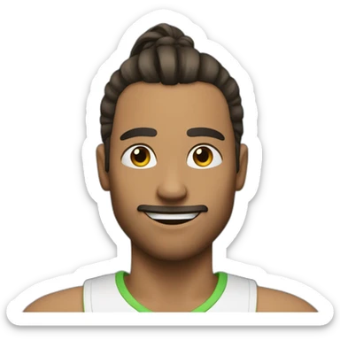 a guy with pony tail confident sticker